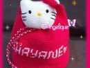 Sac Hello Kitty Crochet Et Doublure Intérieur En Tissu Avec Prénom concernant Video Hello Kitty En Français Gratuit