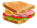 Sandwich Au Jambon, Fromage Et Légumes. Illustration Isolée Sur Blanc dedans Dessin Sandwich