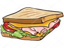 Sándwich De Dibujos Animados Vector Con Jamón Y Verduras — Vector De destiné Dessin De Sandwich
