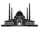 Silhouette Of A Mosque On A White Background. Stock Vector à Mosquée Dessin