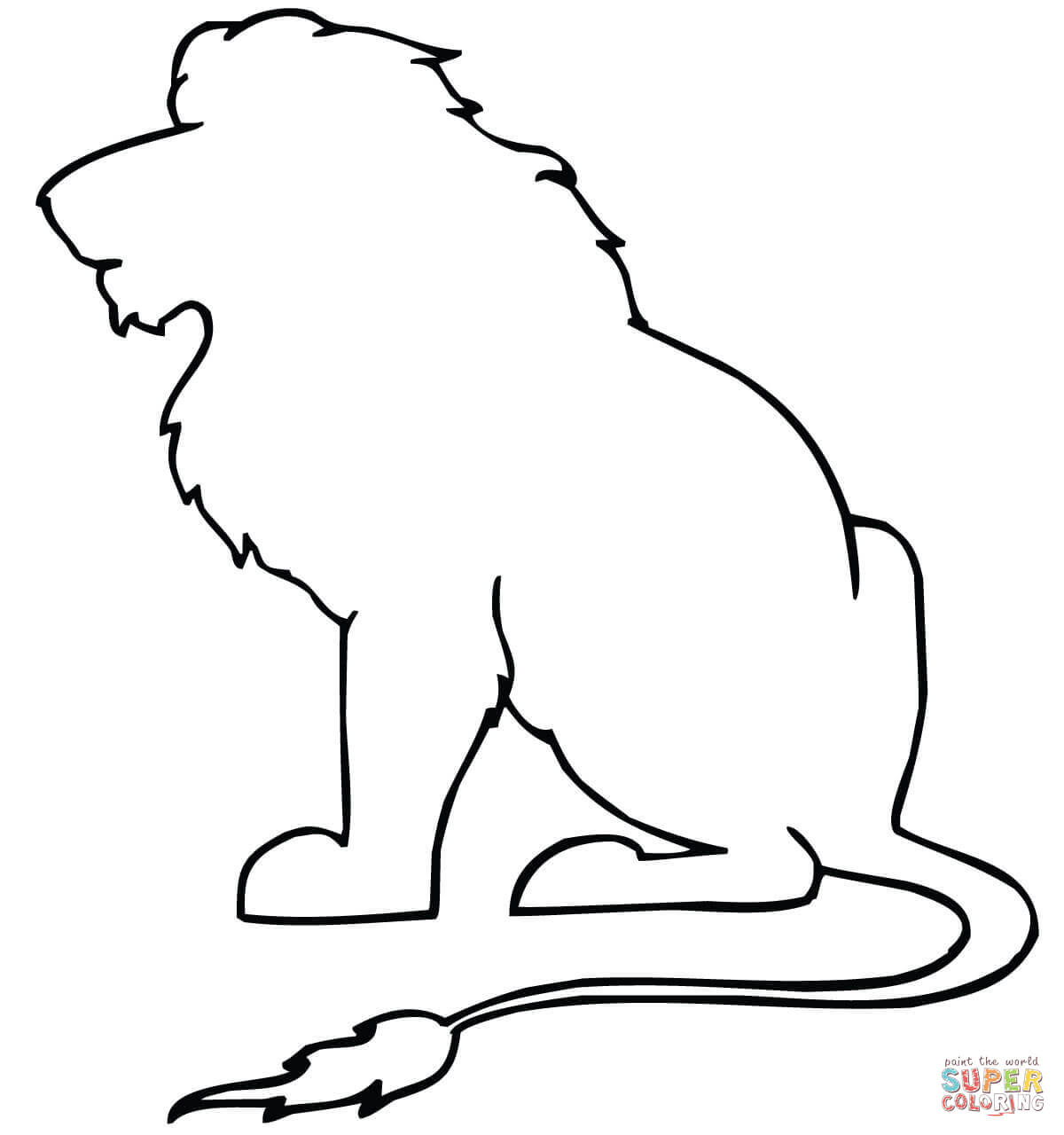 Sitting Lion Outline Coloring Page  Free Printable Coloring Pages serapportantà Silhouette D Animaux À Imprimer