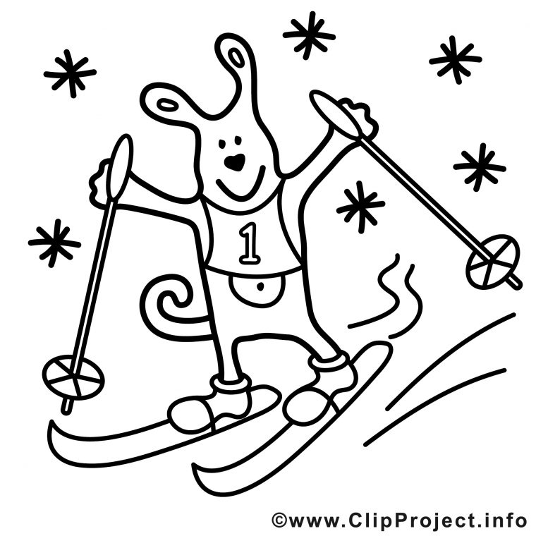 Ski Dessin – Coloriage Sport À Télécharger – Sport Coloriages Dessin intérieur Dessin Ski