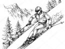 Skieur En Montagne Paysage Image Vectorielle Par Danussa © Illustration intérieur Coloriage Skieur