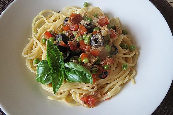 spaghetti mit thunfisch und knoblauch