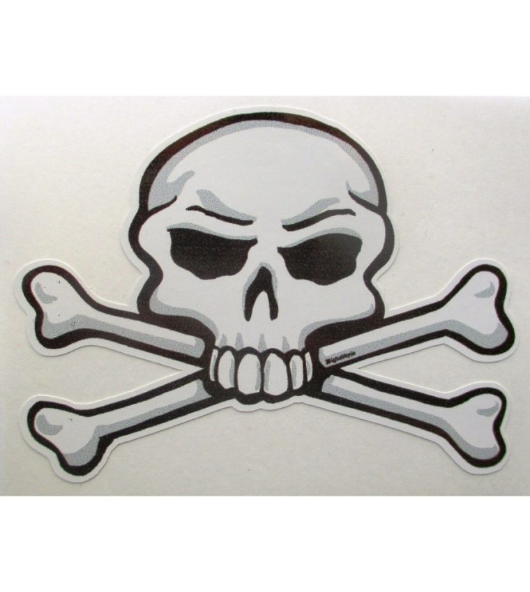 Sticker Crane Pirate Noir Et Blanc 8.3X6Cm Bigdaddyjo Autocollant Tete serapportantà Tete De Pirate Dessin