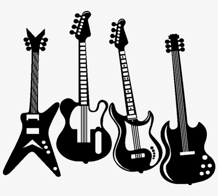 Sticker Guitares Electrique Rock N Roll Ambiance Sticker – Instrument intérieur Dessin Guitare Électrique