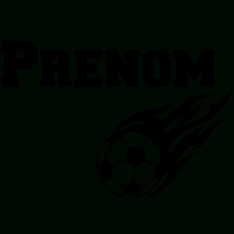 Sticker Prénom Personnalisable Ballon De Football Enflammé – Sports Et pour Graffiti Prenom Gratuit