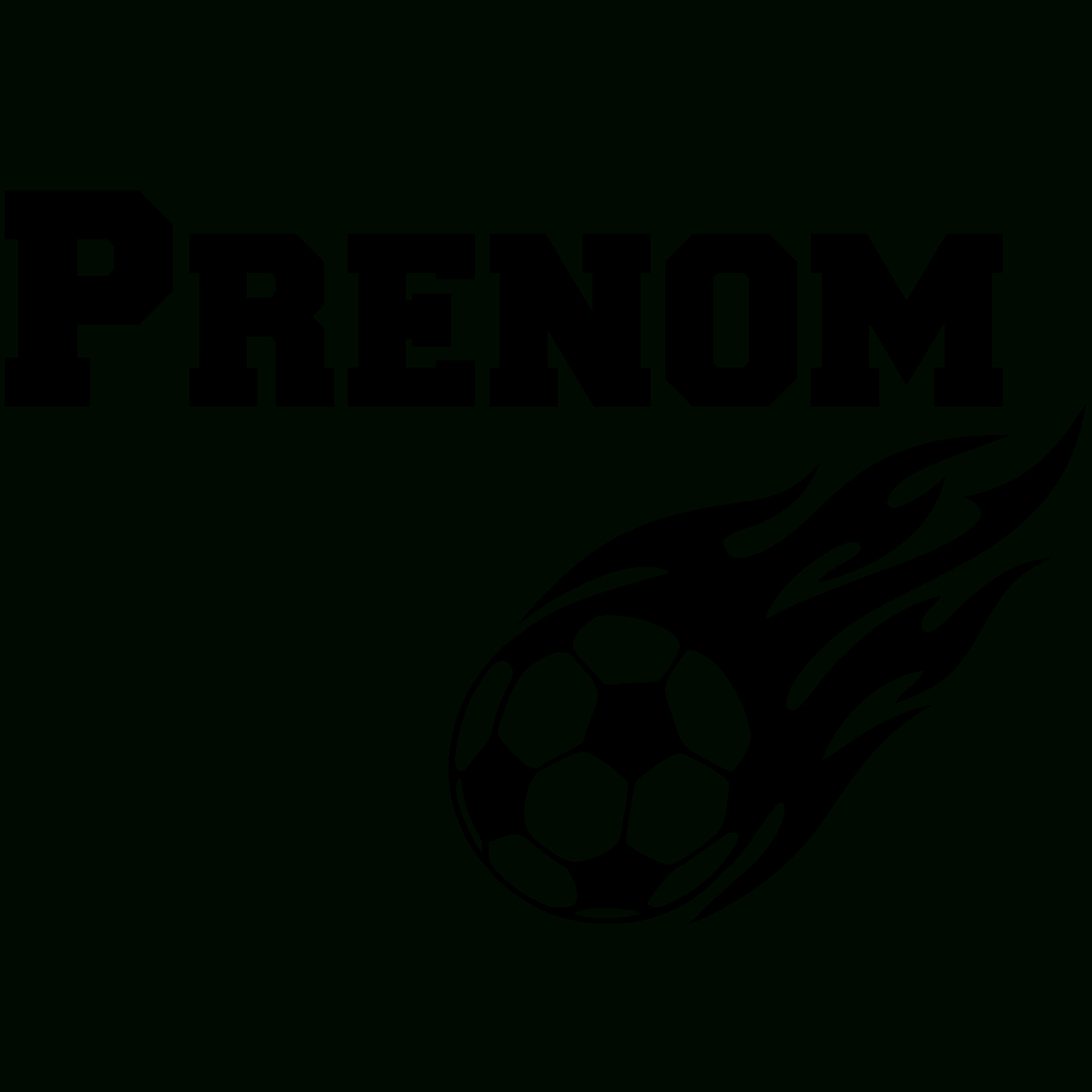 Sticker Prénom Personnalisable Ballon De Football Enflammé - Sports Et pour Graffiti Prenom Gratuit 