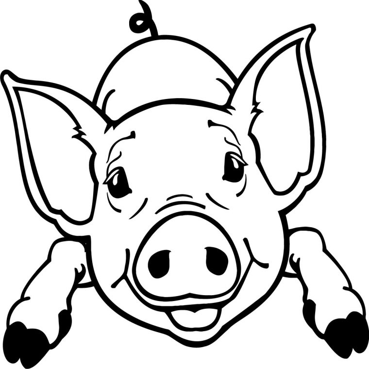 Sticker Silhouette Cochon Souriant – Stickers Stickers Enfants Stickers serapportantà Dessin Tete De Cochon