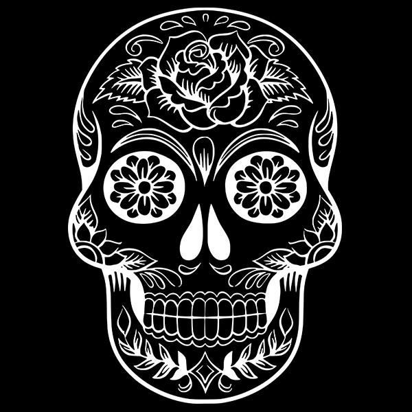 Sticker "Tête De Mort Méxicaine"(80X55 Cm) Blanc Tdm007 – Achat  Vente tout Coloriage Tete De Mort Mexicaine