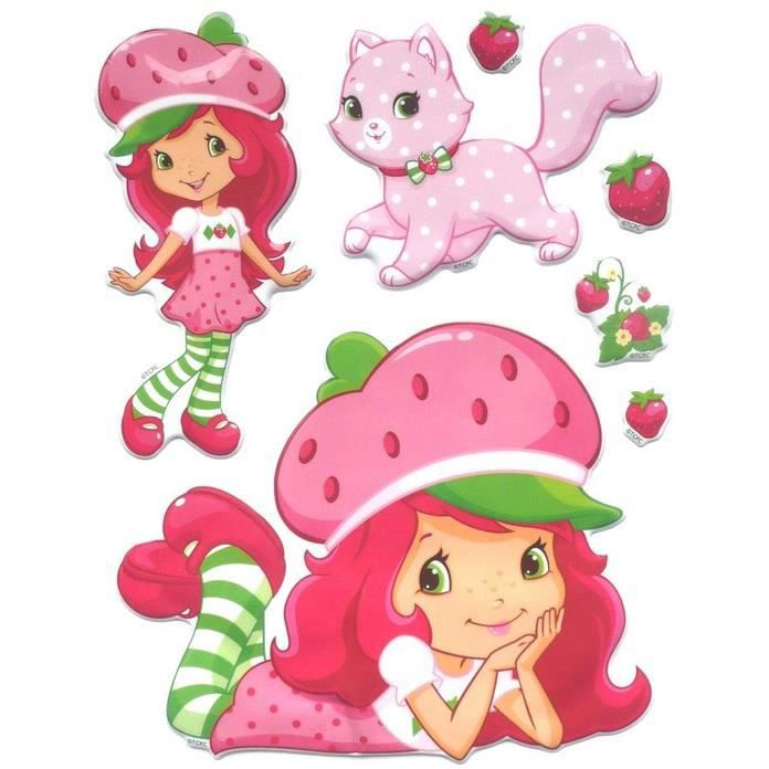 Stickers Charlotte Aux Fraises Mousse 18 Cm – Achat  Vente Stickers avec Charlotte Au Fraise Dessin Animé