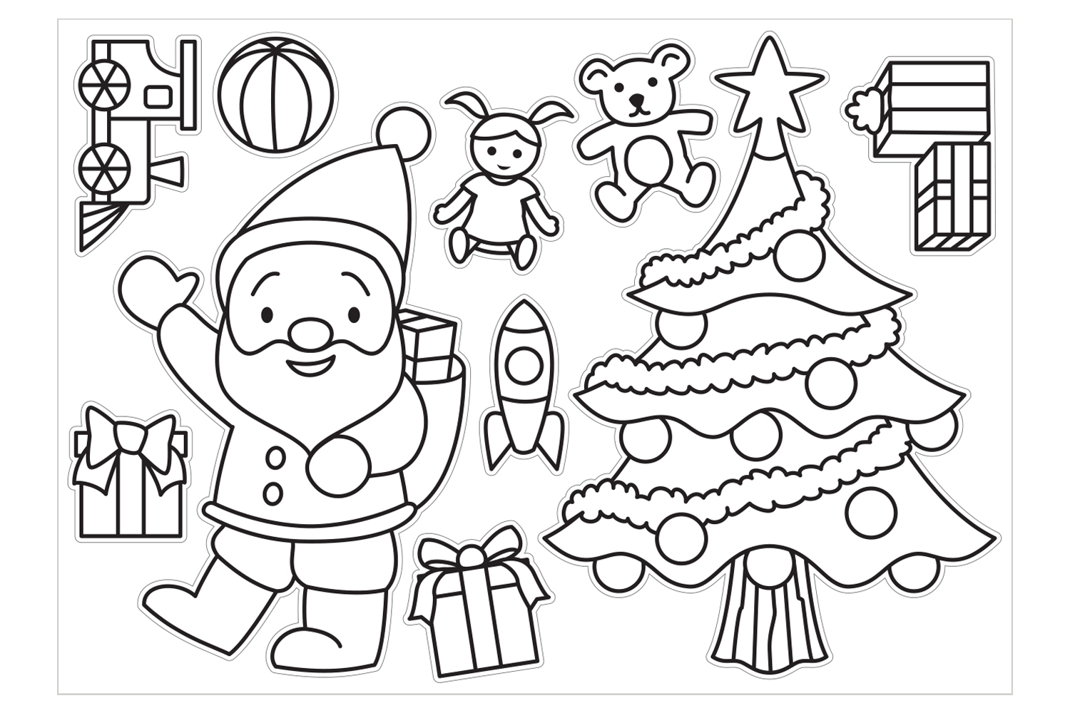 Stickers De Noël Pour Fenêtres À Colorier - Set De 10 - Décoration Des intérieur Noel A Colorier