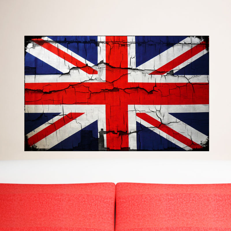 Stickers Muraux Animaux - Sticker Drapeau D&amp;#039;Angleterre - Union Jack avec Drapeau De L Angletaire 
