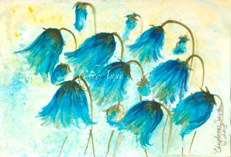 Teal Bleu Jacinthe Des Fleurs Par Jet Dencre Aquarelle  Etsy serapportantà Jacinthe Dessin