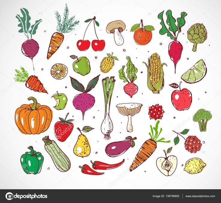Télécharger - Doodle, Fruits Et Légumes — Illustration  Doodle Fruit concernant Dessin De Legumes 