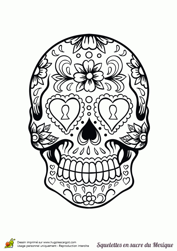 Tete De Mort Mexicain Coloring Pages - Free Coloring Pages tout Coloriage Tete De Mort Mexicaine 