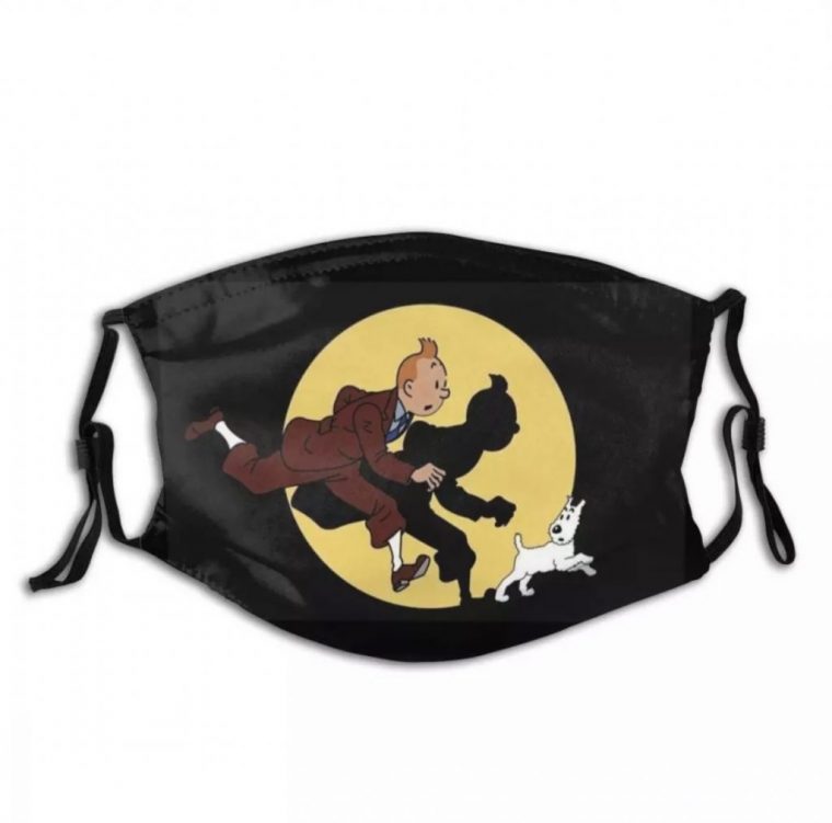 The Adventures Of Tintin Reusable Face Mask  It'S Ok4U encequiconcerne Masque Tintin