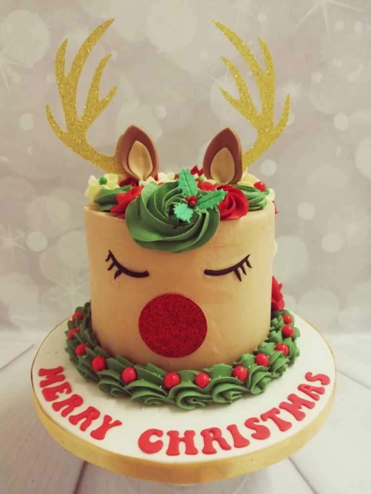 Topper De Gâteau De Noël Rudolf Le Renne Au Nez Rouge  Etsy avec Rudolf Le Renne