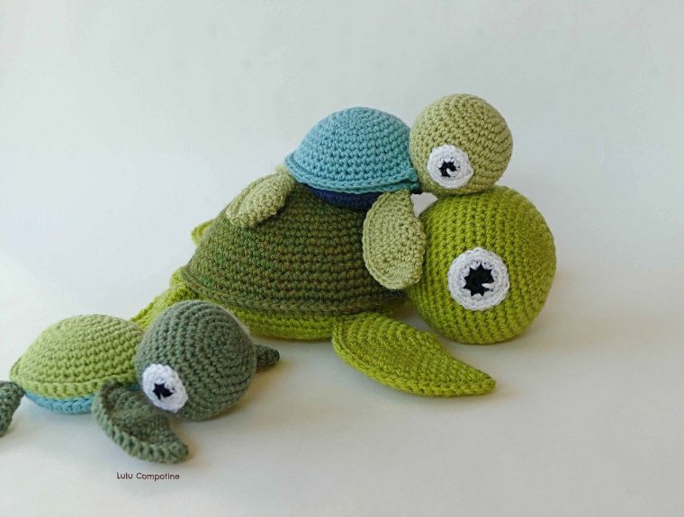 Tortue De Mer Au Crochet Par Lulu Compotine  Tortue En Crochet serapportantà Modele De Tortue