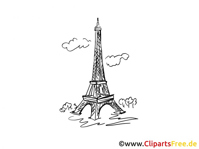 Tour Eiffel Dessin Png : Illustration De La Tour Eiffel Et Des avec Tour Eiffel Dessin Simple