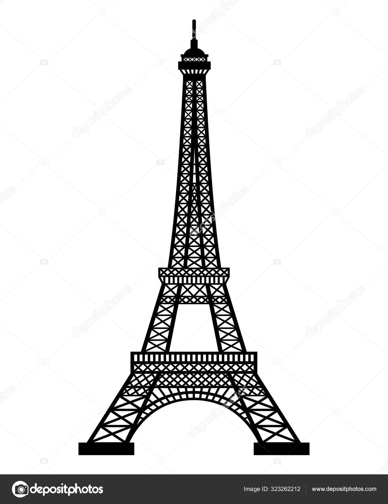 Tour Eiffel, Illustration Vectorielle — Image Vectorielle Warmworld avec Tour Eiffel Dessin Simple 