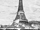 Tour Eiffel Sur La Seine, Dessin Noir Et Blanc — Photographie Adandr serapportantà Dessin De Tour