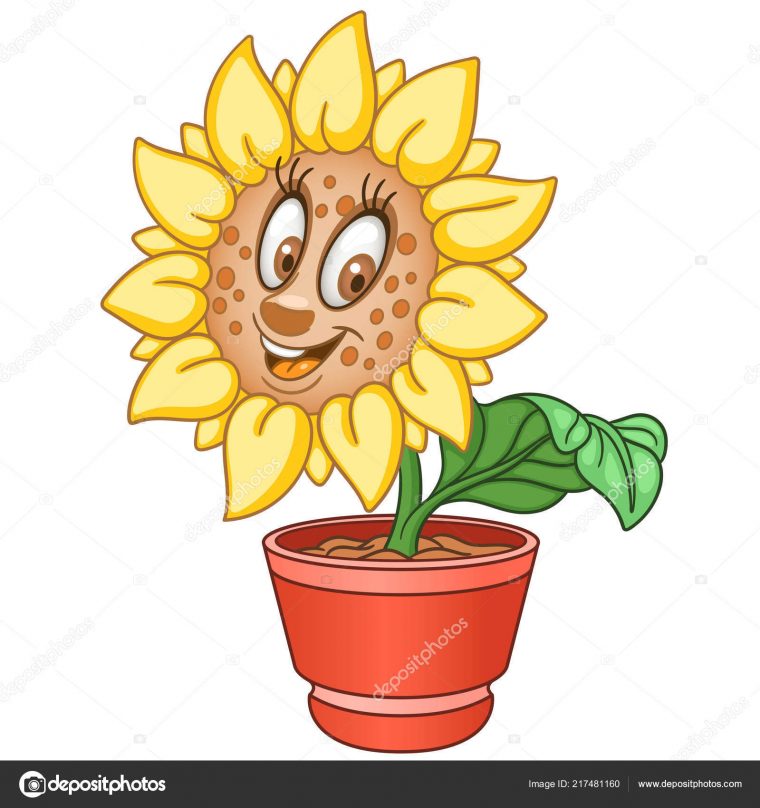 Tournesol Tournesol Ferme Jaune Plante Intérieur Dans Pot Joyeux Dessin encequiconcerne Dessin Tournesol