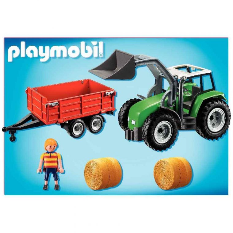 Tracteur + Remorque Playmobil – Playmobil  Jeux De Construction Sur concernant Tractopelle Playmobil