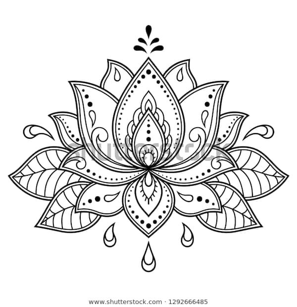 Trouvez Des Images De Stock De Mehndi Lotus Flower Pattern Henna encequiconcerne Dessin Fleur De Lotus A Imprimer 