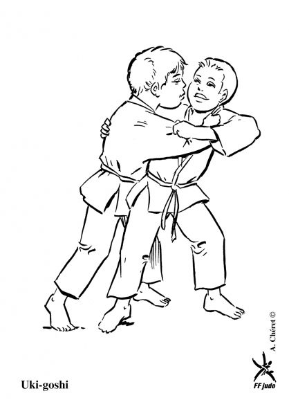 Uki-Goshi  Coloriage Judo, Coloriage, Judo tout Coloriage De Judo