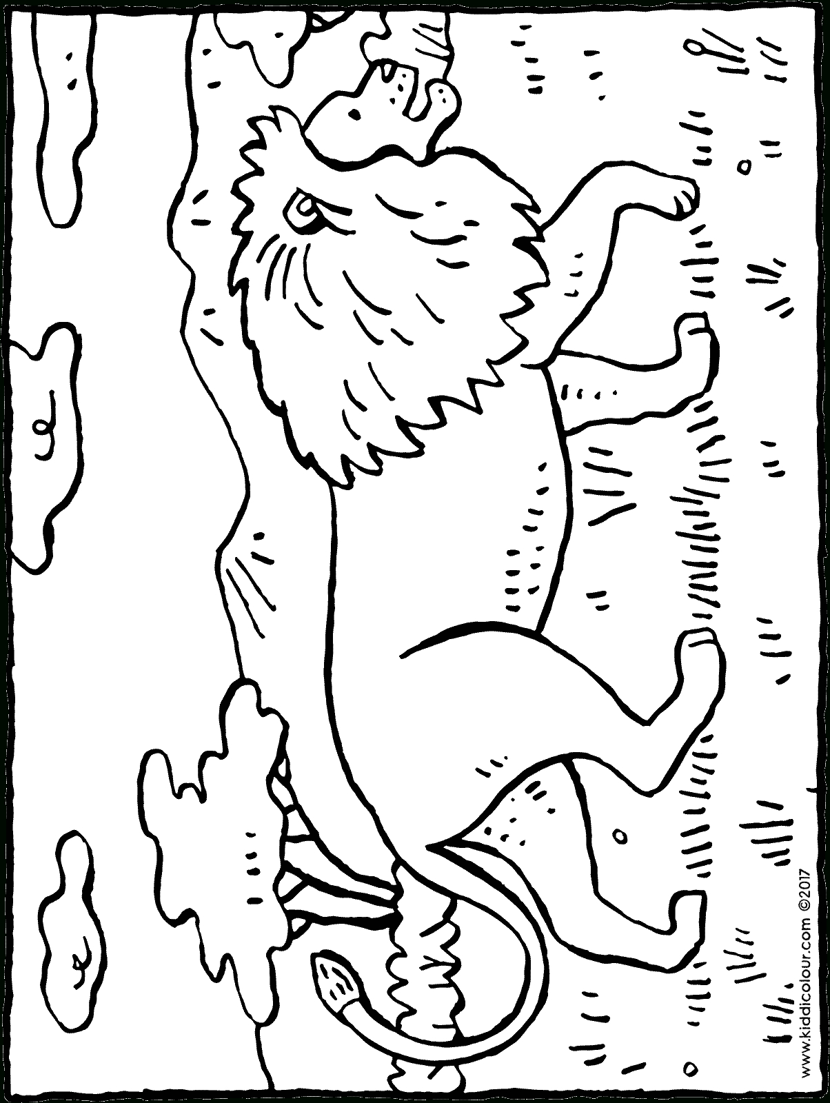 Un Lion Dans La Savane - Kiddicoloriage concernant Coloriage Animaux Savane