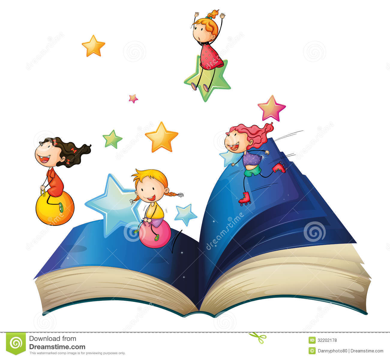 Un Livre Avec Jouer D'Enfants Illustration De Vecteur - Illustration Du tout Dessin De Livre