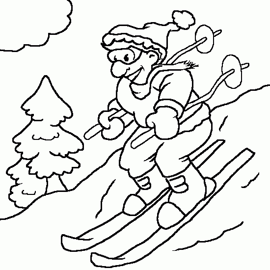 Un Skieur Dans La Neige - Coloriages D&amp;#039;Hiver À Imprimer intérieur Coloriage Skieur 