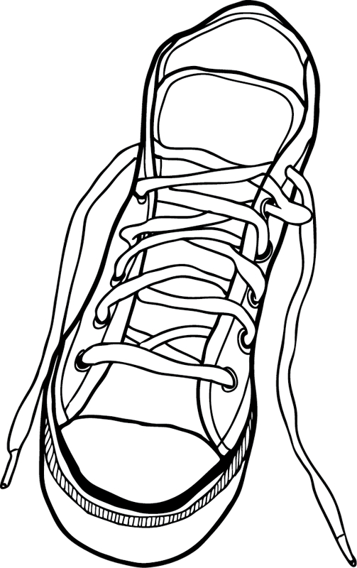 Une Basket De Face  Illustration  Coloriage, Baskets Et Chaussure à Coloriage Chaussure