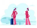 Une Hôtesse De L'Air Portant Un Uniforme Rouge Illustration De Vecteur dedans Dessin Hotesse D Accueil