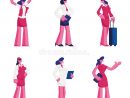 Une Hôtesse De L'Air Portant Un Uniforme Rouge Illustration De Vecteur pour Dessin Hotesse D Accueil