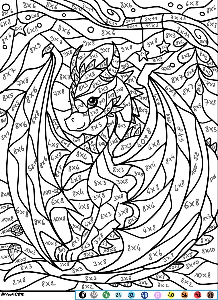 Vayounette Illustratrice  Coloriage Magique Multiplication, Coloriage tout Dessin Numéroté