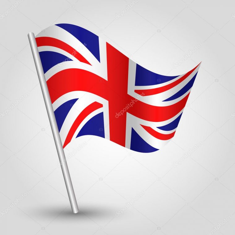 Vecteur 3D Drapeau Anglais Ondulant Sur Poteau — Image Vectorielle encequiconcerne Drapeua Anglais