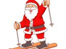 Vecteur De Dessin Animé Du Ski Du Père Noël.  Vecteur Premium pour Père Noël Dessin