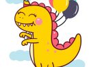 Vecteur De Dinosaure Mignon Avec Dessin Animé Ballon  Vecteur Premium pour Dessin Anime Dinosaure
