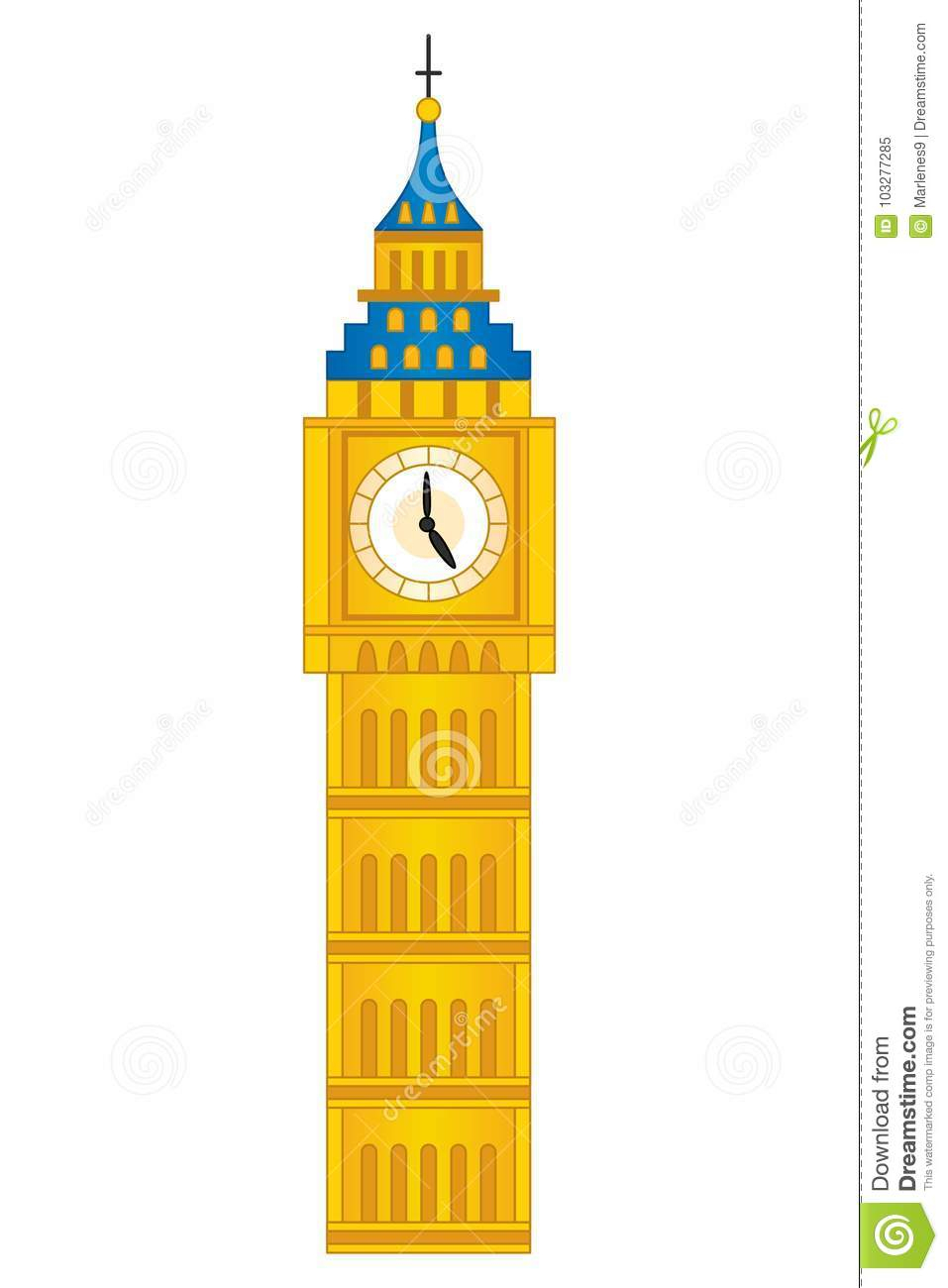 Vecteur Grand Ben Tower Vecteur Londres Big Ben Illustration De Vecteur tout Dessin De Big Ben Londres 