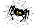 Vector Cartoon Noir Spider Assis Sur La Toile D'Araignée — Image concernant Dessin Toile D Araignée