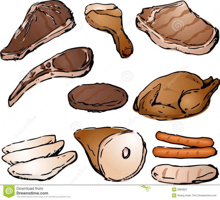 Viande Cuite Illustration De Vecteur. Illustration Du Coupures – 2883823 avec Dessin De Viande