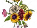 Vintage Jardin Dessin Bouquet De Printemps — Image Vectorielle encequiconcerne Bouquet De Fleurs Dessin