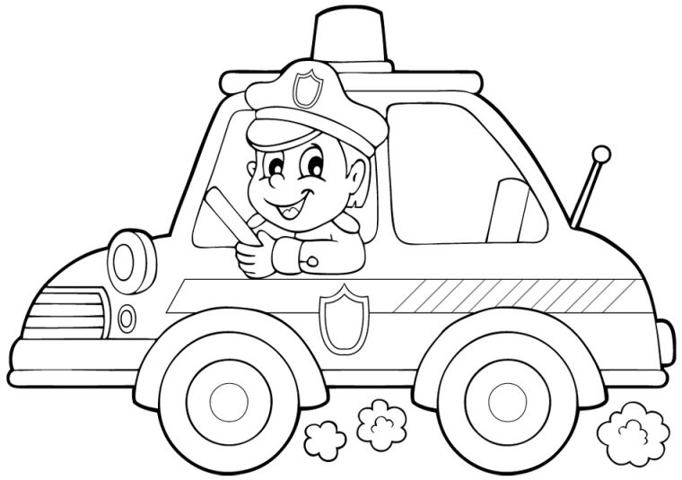 Voiture Coloriage Police  Voiture De Police A Colorier Banque D Images tout Voiture Police Dessin