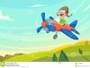 Vol De Garçon Dans L'Avion Illustration Drôle De Dessin Animé serapportantà Illustration Avion
