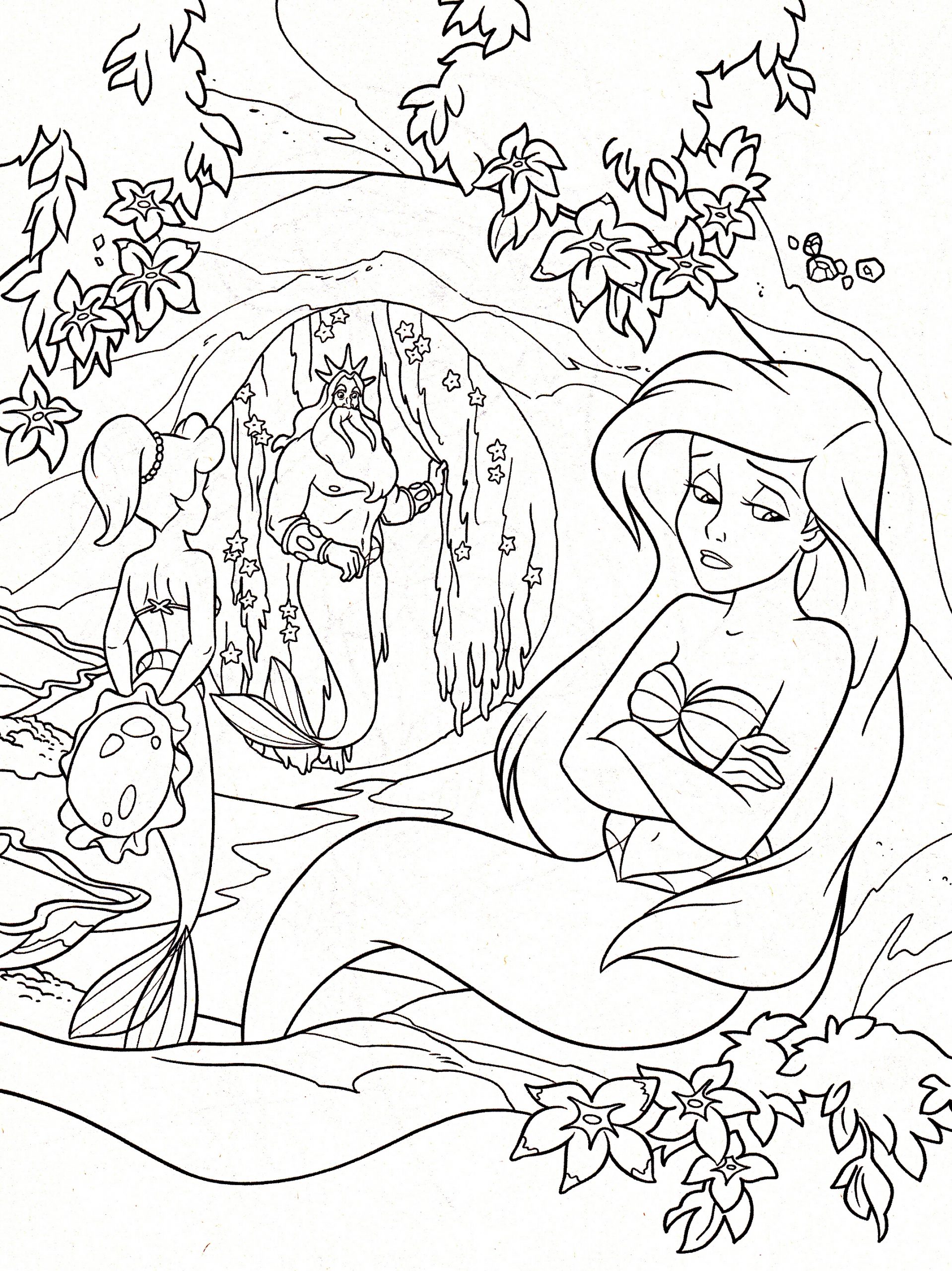 Walt Disney Coloring Pages - Princess Aquata, King Triton &amp;amp; Princess intérieur Coloriage Princesse Ariel 