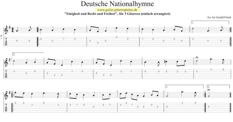 nationalhymne deutschland noten klavier