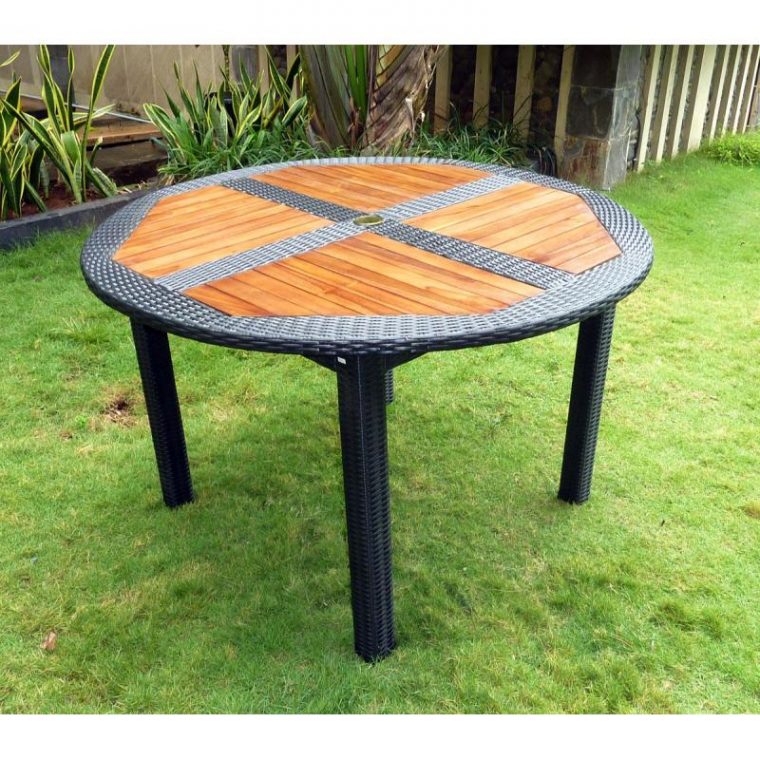 table de jardin résine tressée