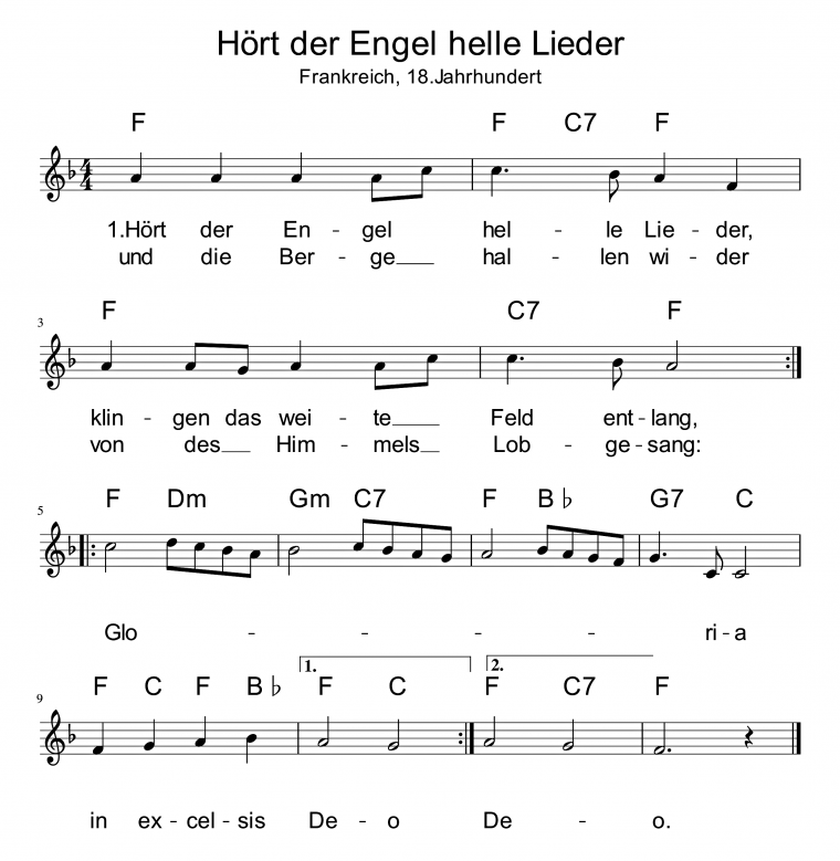 hört der engel helle lieder französisch